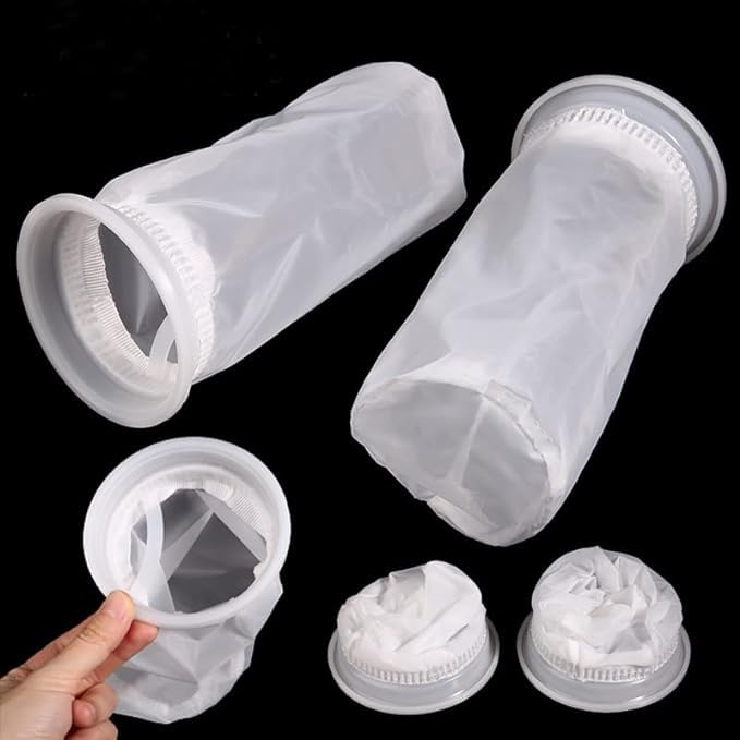 2Pcs IBC Nylon Filter Washable Venting Ton Barrel Cover Tote Tank Lid Garden Water Irragtation Filters Mesh IBC Ton Barrel Accessories (2 Count)