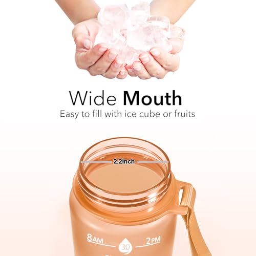 Plastic Water Bottle With Straw & Time Marker