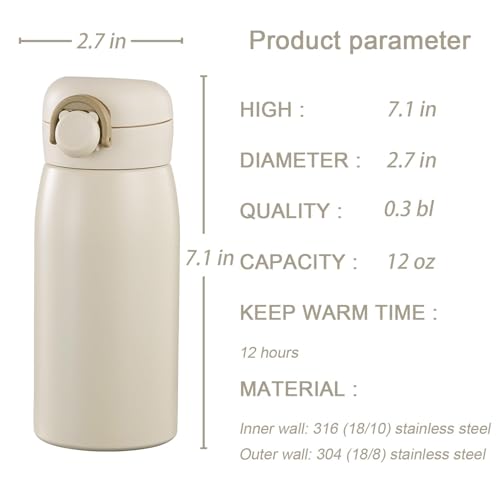 12 oz Mini Water Bottle Small Stainless Steel Thermoses