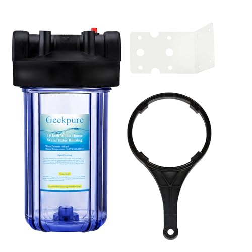 10 Inch Water Filter Housing for Whole House Water Filtration with Wrench Bracket (3 Count)