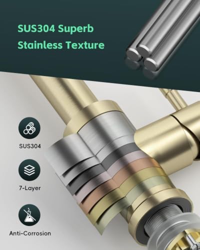 Gold Touchless Kitchen Sink Faucet with Soap Dispenser and Sprayer