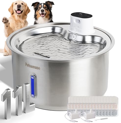 2.8Gal 11L Cordless Dog Water Fountain for Large Dogs