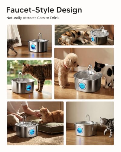 Stainless Steel Cat Water Fountain