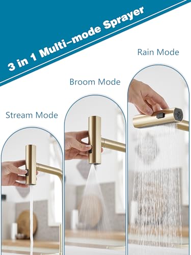 Gold Kitchen Faucets with Pull Down Sprayer