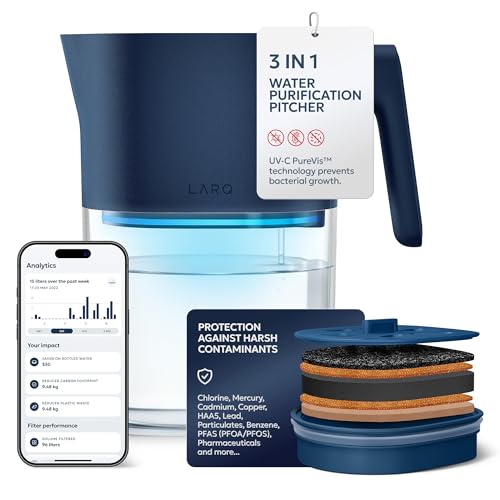 PureVis 3-in-1 Smart Water Filter Pitcher with UV-C Purifier and App