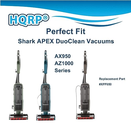 2 pack Filter Kit compatible with Shark APEX AX950 AX951 AX952 AZ1000 AZ1000W AZ1002 AZ1002BRN AZ1501 ZU881 DuoClean Powered Lift