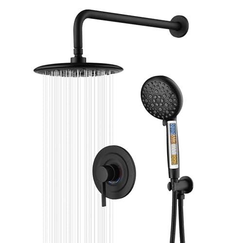 Matte Black Shower System with 9