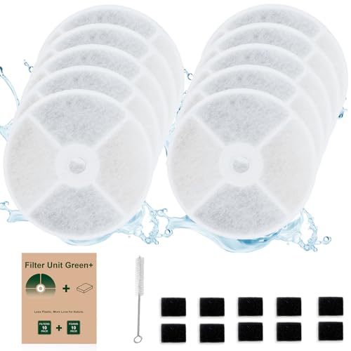 10 PCS Plastic Reduced Version Pet Cat Water Fountain Filters Fit For Solo 2 (10 Count)