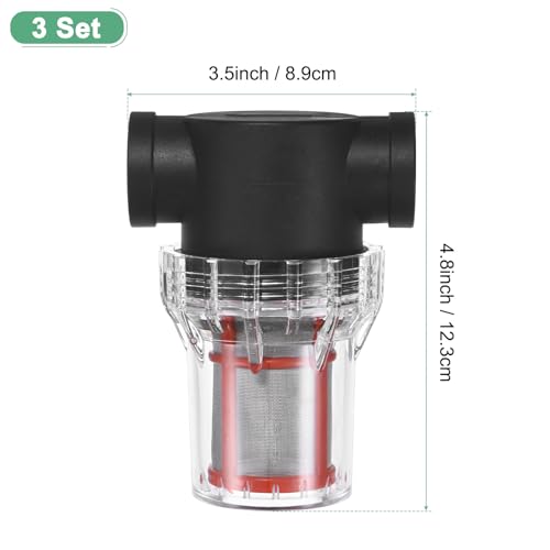 3 Pack Water Pump Strainer with 200 Mesh Stainless Steel Filter Screen