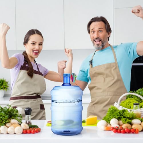 2 Pieces 5 Gallon Water Jugs Round Plastic Water Bottle with Handle Screw Cap Reusable Large Capacity Bottle for Camping Outdoor Travel Gym Use (2 Count)