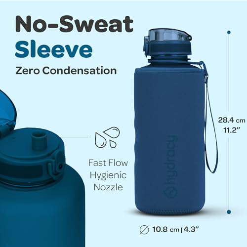 Motivational Water Bottle with Time Marker & Fruit Infuser 64 oz