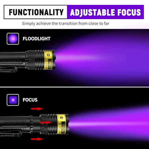 UV Flashlight 365 & 395nm Black Light (2 Count)