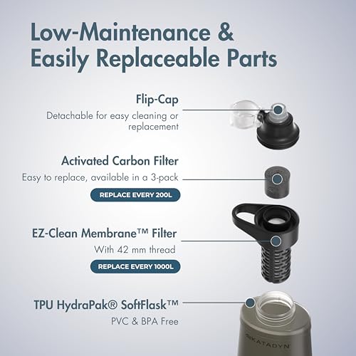 BeFree AC 2 Stage Filter Collapsible Travel Water Bottle 1L