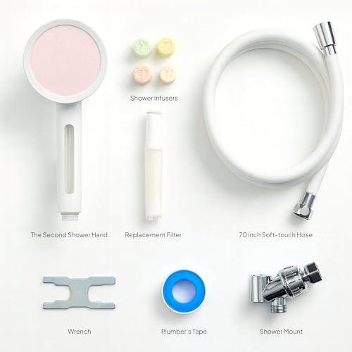 SecondShower Filtered Shower Head with Handheld for Hard Water