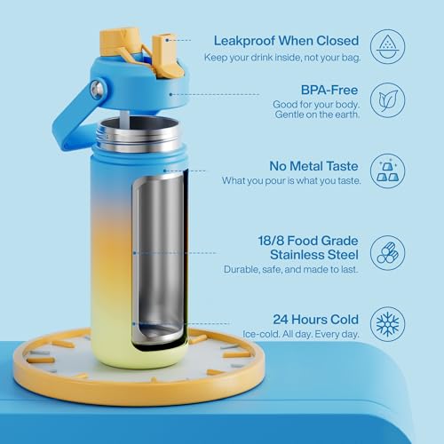 Insulated Water Bottle with Straw Stainless Steel Water Bottle