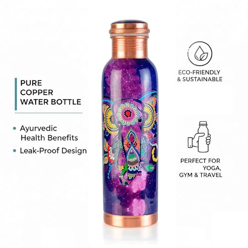 Black Wave Copper Water Bottle Pure Copper Vessel for Drinking