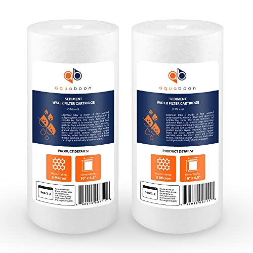 5 Micron 10 x 4.5 Well Water Sediment Filter Replacement Whole House Water Filter Cartridge Compatible with DGD (2 Count)