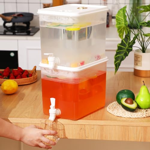 4 Pack 2 Gallon Fridge Beverage Drink Dispenser with Spigot Leak
