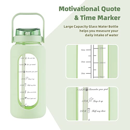 74 oz Glass Water Bottle with 2