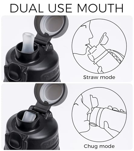 Collapsible Water Bottles with Straw for Travel (2 Count)