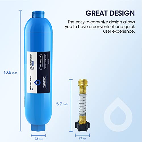 RV Marine Water Filter with 2 Flexible Hose Protectors 4 Pack (4 Count)