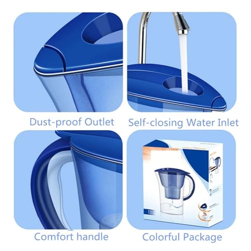 2.5L Household Alkaline Water Filter Pitcher with Universal Filter Portable Plastic Water Pitcher Water Filter Kettle Activated
