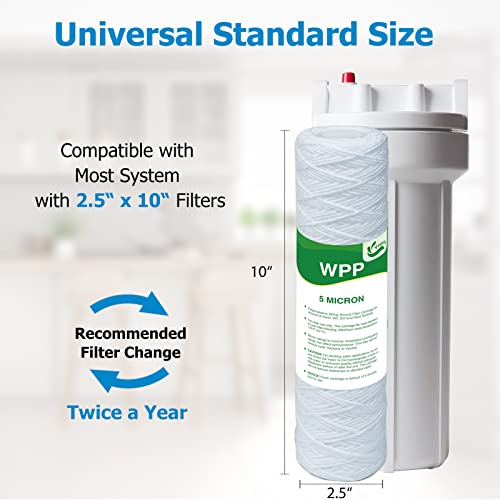 5 Micron String Wound Whole House Water Filter 10" x 2.5" (6 Count)