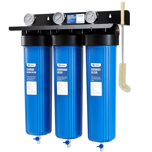 WF3-01 3-Stage Whole House Water Filtration System, Reduces Heavy Metals (Lead, Mercury, Arsenic, Cadmium, Chromium), Chlorine, Sediment, Odor, and VOC’s (3 Count)