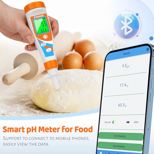 Smart pH Meter for Food pH Test Kit for Sourdough and Bread Dough
