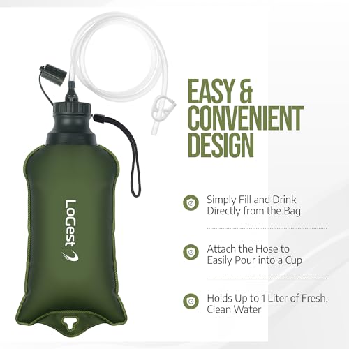 Portable Foldable Water Filter Bag with Hose