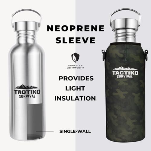 Tactiko Stainless Steel Wide Mouth Water Bottle