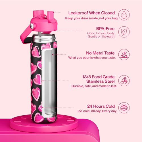 Insulated Water Bottle with Straw Stainless Steel Water Bottle