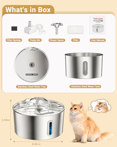 Stainless Steel Cat Water Fountain