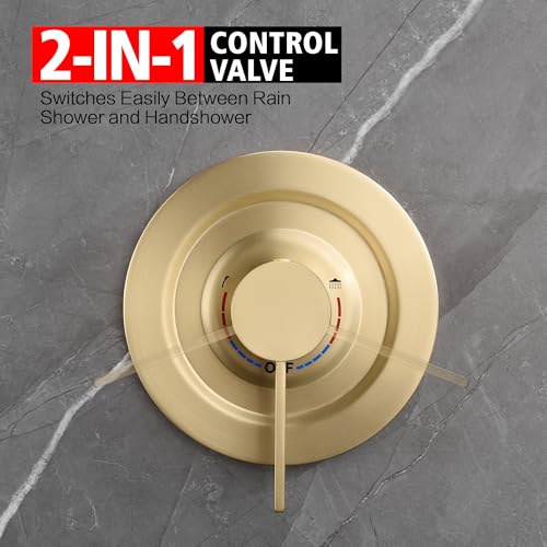 Brushed Gold Shower System with 9 inch Rain Shower Head