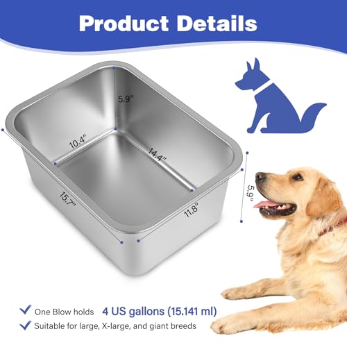 4 Gallon Large Dog Water Bowl