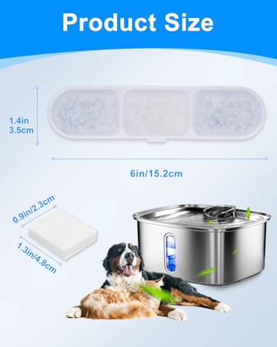 6+6 Pet Water Fountain Filters Compatible with MAILOFY WF530 9L (12 Count)