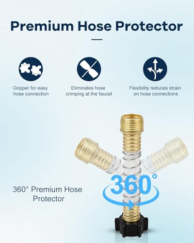 RV Inline Water Filter with 2 Flexible Hose Protector (2 Count)