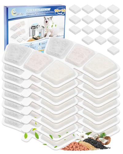 16+16 Pack Cat Fountain Filters Compatible with oneisall 3.5L (32 Count)