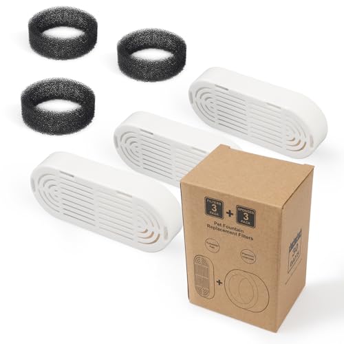 Cat Water Fountain Filter Replacement for Stainless Steel Pet Fountain (6 Count)