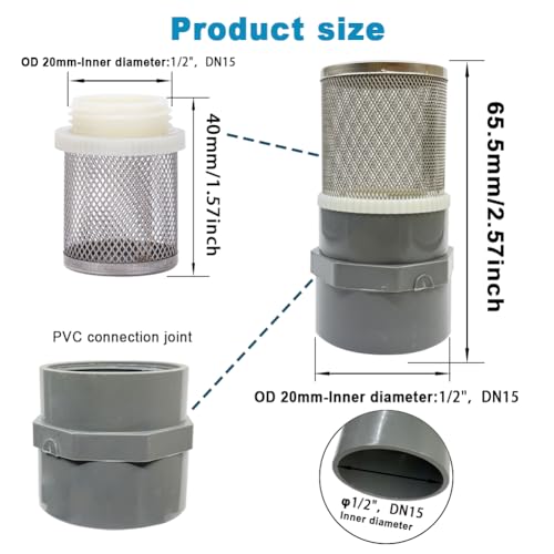 DN15 inch stainless steel filter cover connected to 1