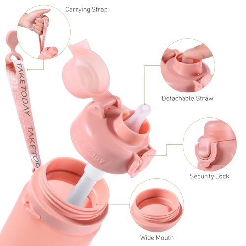 Collapsible Water Bottles with Straw for Travel