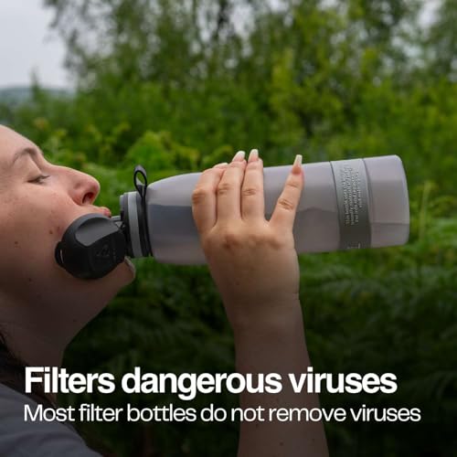 Water-to-Go Water Filter Bottle, 1 Liter, Cloud Grey