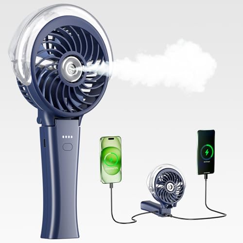 4000mAh Upgraded Handheld Misting Fan