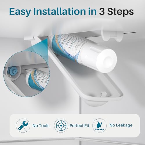Alkaline UKF8001 Refrigerator Water Filter Replacement for Whirlpool EDR4RXD1 (3 Count)