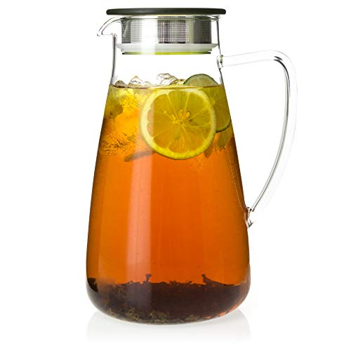 838-A-GTE Flask Glass Iced Tea Jug, 64 oz, Green Tea