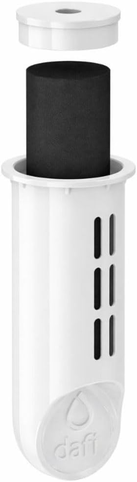 Dafi Sports Water Bottle Filter Replacement - 3-Pack Carbon Water Filters for Dafi Soft & Solid Bottles - Lasts Two Months or 40 Gallons Efficiency - Removes Chlorine Taste - BPA-Free - Colour White