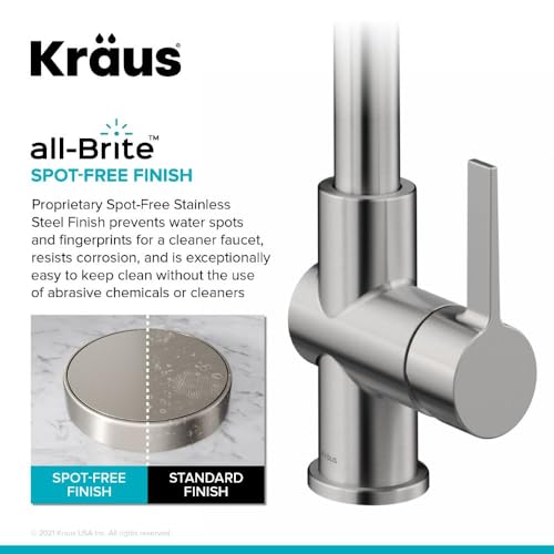 Britt 2-in-1 Commercial Style Pull-Down Single Handle Water Filter Kitchen Faucet for Reverse Osmosis or Water Filtration System in Spot Free Stainless Steel, KFF-1691SFS