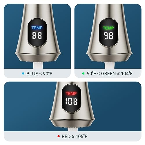 Kitchen Faucet with Temperature Digital Display