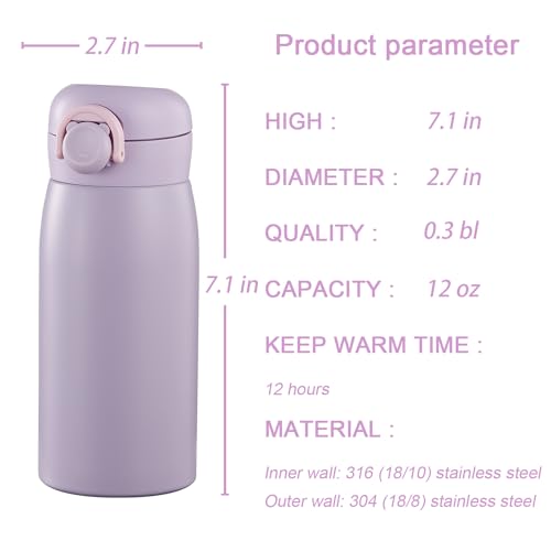12 oz Mini Water Bottle Small Stainless Steel Thermoses