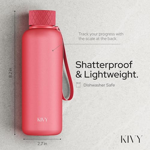 Slim Water Bottle 22oz [Lightweight & Shatterproof] Leak Proof Bottle for Women & Men